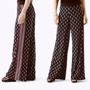 WHBM Sz M Wide Leg Ikat Print Striped Pants